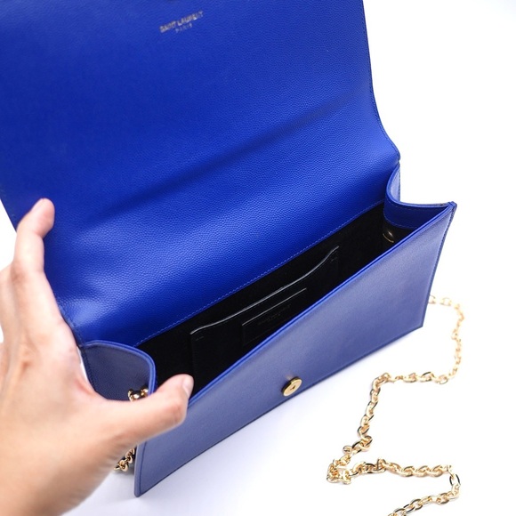 🍓YSL Monogram Flap Clutch in Grained Leather - Picture 10 of 16